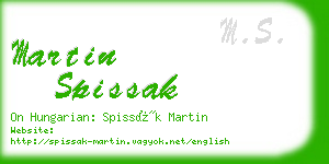 martin spissak business card